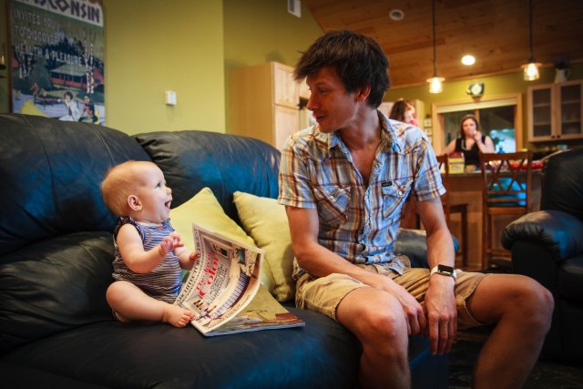 Sonja and Uncle Matt discussing contemporary architecture